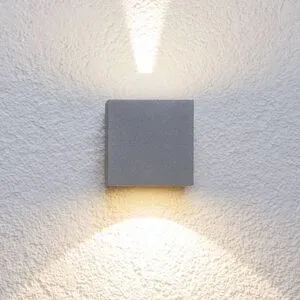 LED Aussenwandleuchte JARNO Lucande, alu / grau / zink, Aluminium, Modern, LED Wandleuchte außen