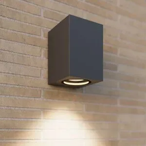 Aussenwandleuchte Xava Lucande, schwarz, Aluminium, Modern, Wandleuchte außen