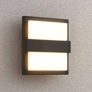 LED Aussenwandleuchte Gylfi Lucande, schwarz, Aluminium, Modern, LED Wandleuchte außen
