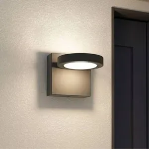 LED Aussenwandleuchte Belna Lucande, schwarz, Aluminium, Modern, LED Wandleuchte außen