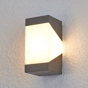Aussenwandleuchte Kiran Lucande, dimmbar, schwarz, Aluminium, Modern, Wandleuchte außen