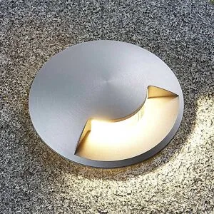 Lucande Bodeneinbauleuchte Milara, 1 Lichtaustritt, GU10 Milara Lucande, dimmbar, alu / grau / zink, Aluminium, Modern, Bodeneinbauleuchten