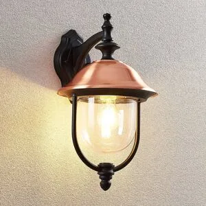 Aussenwandleuchte Clint Lindby, dimmbar, kupfer, Aluminium, Vintage, Wandleuchte außen