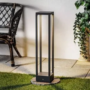 Lucande LED-Wegelampe Carlota, anthrazit, 65 cm, Metall Carlota, schwarz, Aluminium, Modern, LED Außenleuchte
