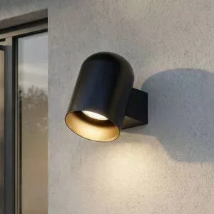 Aussenwandleuchte Lupil Lindby, dimmbar, schwarz, Aluminium, Modern, Wandleuchte außen