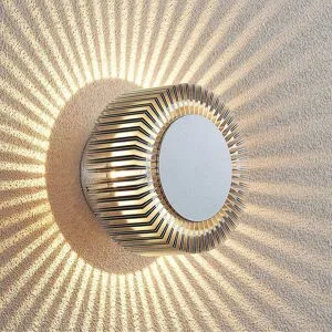 LED Aussenwandleuchte Keany Lucande, alu / grau / zink, für Badezimmer, Aluminium, Modern, LED Wandleuchte außen