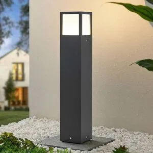 LED Wegeleuchte Dewari Lucande, alu / grau / zink, Aluminium, Modern, LED Außenleuchte