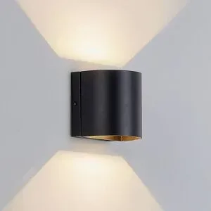 LED Aussenwandleuchte Gladis Lindby, schwarz, Aluminium, Modern, LED Wandleuchte außen