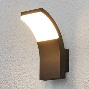 LED Aussenwandleuchte Timm Lucande, schwarz, Aluminium, Modern, LED Wandleuchte außen