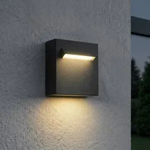 LED Aussenwandleuchte Joril Lucande, schwarz, Aluminium, Modern, LED Wandleuchte außen