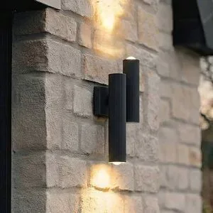 LED Aussenwandleuchte Torvian Lucande, schwarz, Metall, Modern, LED Wandleuchte außen