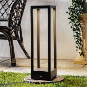 LED Sockelleuchte Carlota Lucande, schwarz, Aluminium, Modern, LED Außenleuchte