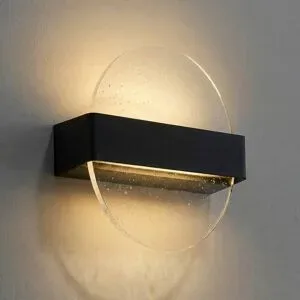 LED Aussenwandleuchte Narkelo Lucande, dimmbar, schwarz, Glas, Design, LED Wandleuchte außen