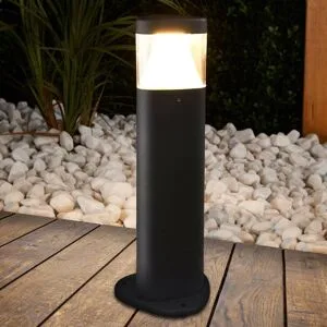 LED Sockelleuchte MILOU Lucande, schwarz, Aluminium, Modern, LED Außenleuchte