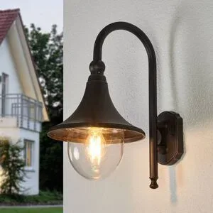 Aussenwandleuchte Daphne Lindby, dimmbar, schwarz, Aluminium, Antik, Wandleuchte außen