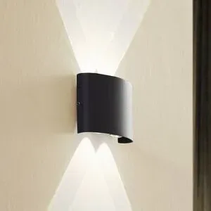 LED Aussenwandleuchte Ithan Lindby, schwarz, Aluminium, Modern, LED Wandleuchte außen