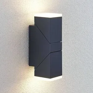 LED Aussenwandleuchte Sally Lindby, schwarz, Aluminium, Modern, LED Wandleuchte außen
