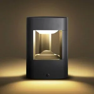 LED Sockelleuchte Pirron Lucande, schwarz, Aluminium, Modern, LED Außenleuchte