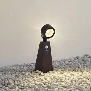 Lindby LED-Solar-Strahler Raide, Sensor, schwarz, Aluminium Raide, schwarz, Aluminium, Modern, Solarleuchten