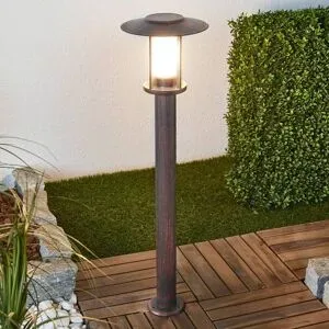 LED Wegeleuchte Pavlos Lindby, braun / rost, Edelstahl, Landhaus / Rustikal, LED Außenleuchte