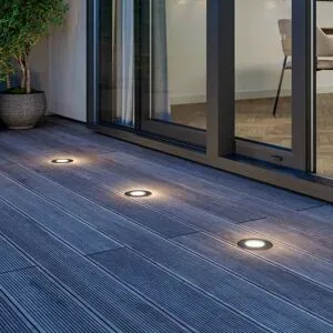 Lucande LED-Bodeneinbauleuchte Ava, Ø 12 cm, rund, IP67 AVA, alu / grau / zink, Modern, LED Bodeneinbauleuchte