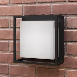LED Aussenwandleuchte Ilirian Lucande, schwarz, Aluminium, Modern, LED Wandleuchte außen