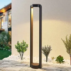 LED Wegeleuchte Habsa Lucande, schwarz, Aluminium, Modern, LED Außenleuchte