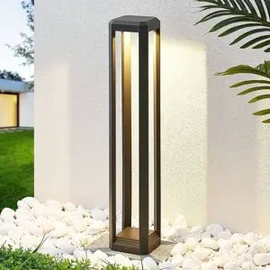 LED Wegeleuchte Fery Lucande, alu / grau / zink, Aluminium, Modern, LED Außenleuchte