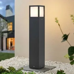 Wegeleuchte Dewari Lucande, dimmbar, alu / grau / zink, Aluminium, Modern, Außenleuchte