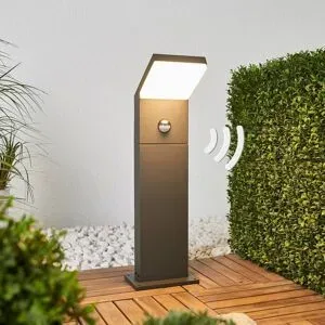 Arcchio LED-Wegeleuchte Yolena, Sensor, 60 cm, anthrazit Yolena, schwarz, Aluminium, Modern