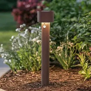 Arcchio LED-Wegeleuchte Milten, 65 cm, Rost, IP65, Sensor Milten, braun / rost, Aluminium, Modern