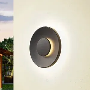 LED Aussenwandleuchte Kayana Lucande, schwarz, Aluminium, Modern, LED Wandleuchte außen