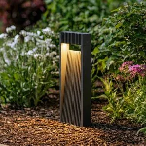 LED Sockelleuchte Tavion Lucande, schwarz, Aluminium, Modern, LED Außenleuchte