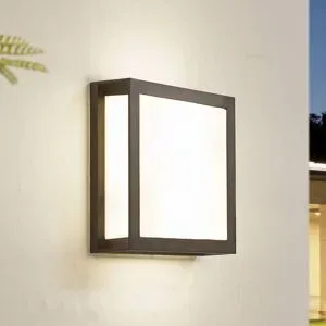 Aussenwandleuchte Sivana Lindby, dimmbar, schwarz, Kunststoff, Modern, Wandleuchte außen
