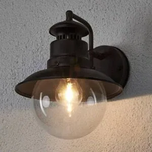 Aussenwandleuchte EDDIE Lindby, dimmbar, braun / rost, Landhaus / Rustikal, Wandleuchte außen