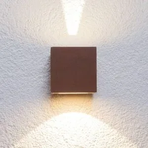LED Aussenwandleuchte JARNO Lucande, braun / rost, Aluminium, Modern, LED Wandleuchte außen