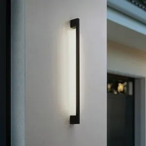 LED Aussenwandleuchte Neano Lindby, schwarz, Aluminium, Modern, LED Wandleuchte außen