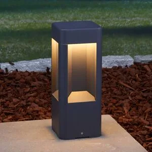 LED Sockelleuchte ANNIKA Lucande, schwarz, Aluminium, Modern, LED Außenleuchte