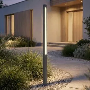 LED Wegeleuchte Liravel Lindby, schwarz, Aluminium, Modern, LED Außenleuchte