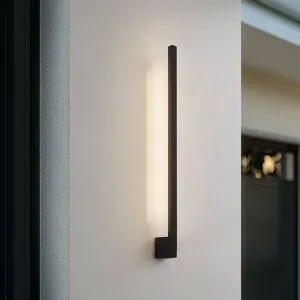 LED Aussenwandleuchte Neano Lindby, schwarz, Aluminium, Modern, LED Wandleuchte außen