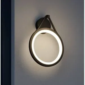 LED Aussenwandleuchte Mirco Lucande, schwarz, Aluminium, Modern, LED Wandleuchte außen