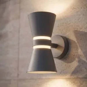 Aussenwandleuchte Meravi Lucande, schwarz, Aluminium, Modern, Wandleuchte außen