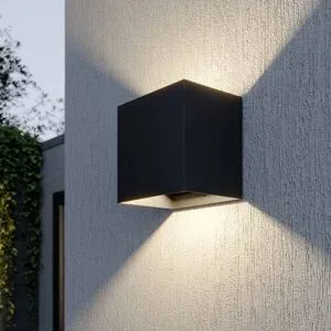 LED Aussenwandleuchte Evie Lucande, alu / grau / zink, Aluminium, Modern, LED Wandleuchte außen