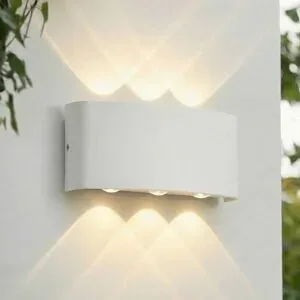 LED Aussenwandleuchte Ithan Lindby, weiß / opal, Aluminium, Modern, LED Wandleuchte außen