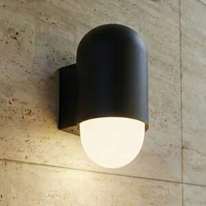 Aussenwandleuchte Pilva Lindby, dimmbar, schwarz, Aluminium, Modern, Wandleuchte außen