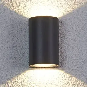 LED Aussenwandleuchte JALE Lucande, schwarz, Aluminium, Modern, LED Wandleuchte außen