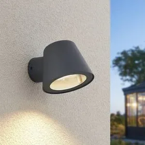 Aussenwandleuchte Ileyna Lindby, dimmbar, schwarz, Aluminium, Modern, Wandleuchte außen