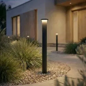 LED Wegeleuchte Cirel Lindby, schwarz, Aluminium, Modern, LED Außenleuchte