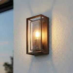 Aussenwandleuchte Ismera Arcchio, dimmbar, braun / rost, Aluminium, Modern, Wandleuchte außen