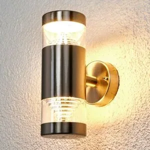 LED Aussenwandleuchte LANEA Lindby, alu / grau / zink, Edelstahl, Modern, LED Wandleuchte außen